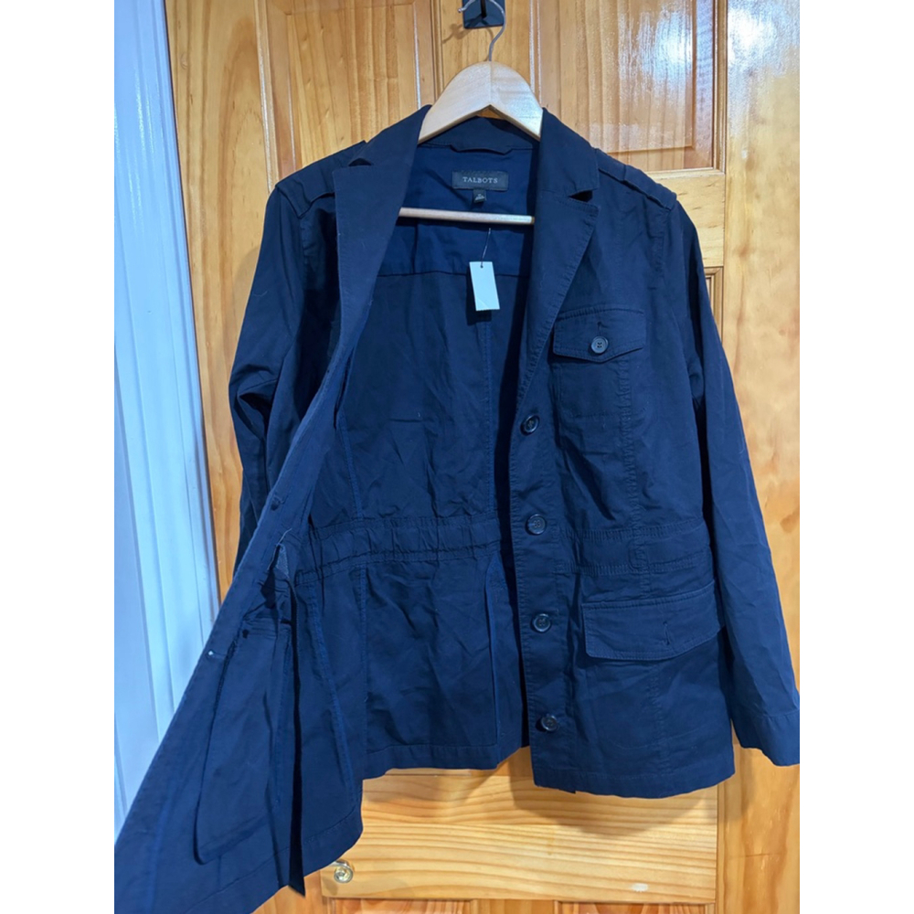 Talbots Utility Jacket Navy Blue Button Front Lig… - image 2